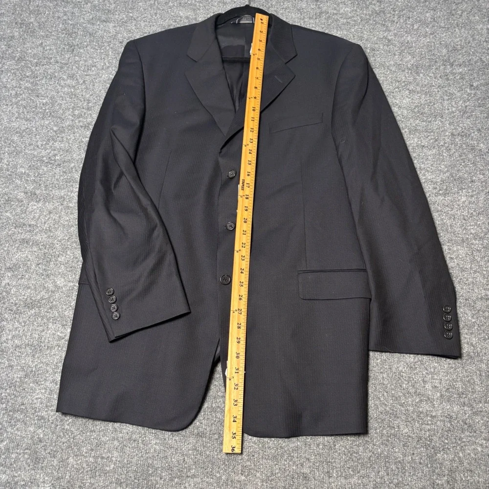 Gieves &‎ Hawkes men's two piece  100% Worsted Wool Mens Black pinstripe Suit